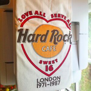 Hard Rock Cafe White Tee with Red and Orange Accents